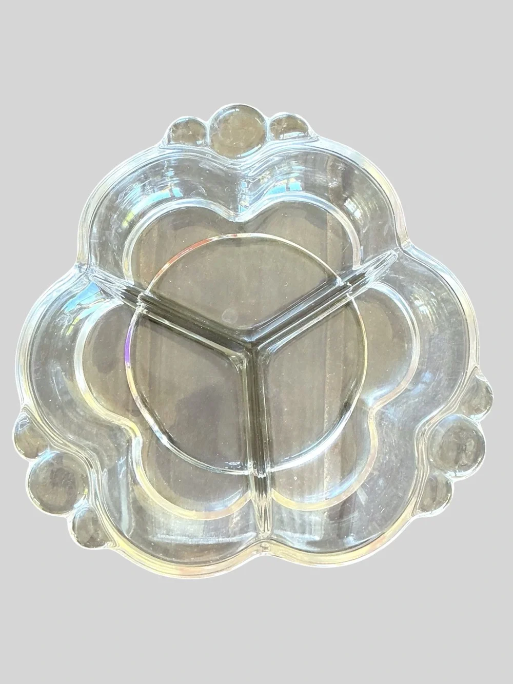 Vintage Duncan Miller Canterbury Style Clear Glass Divided Relish Dish 1643B